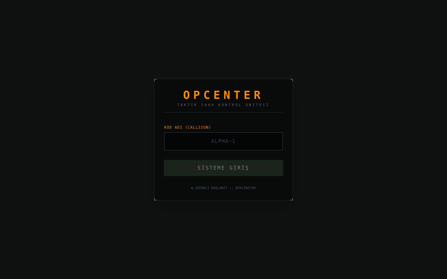 OPCENTER ana menü